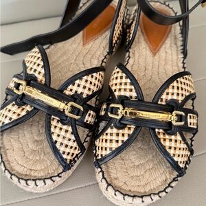 Zimmermann Black and Tan Espadrille Sandals